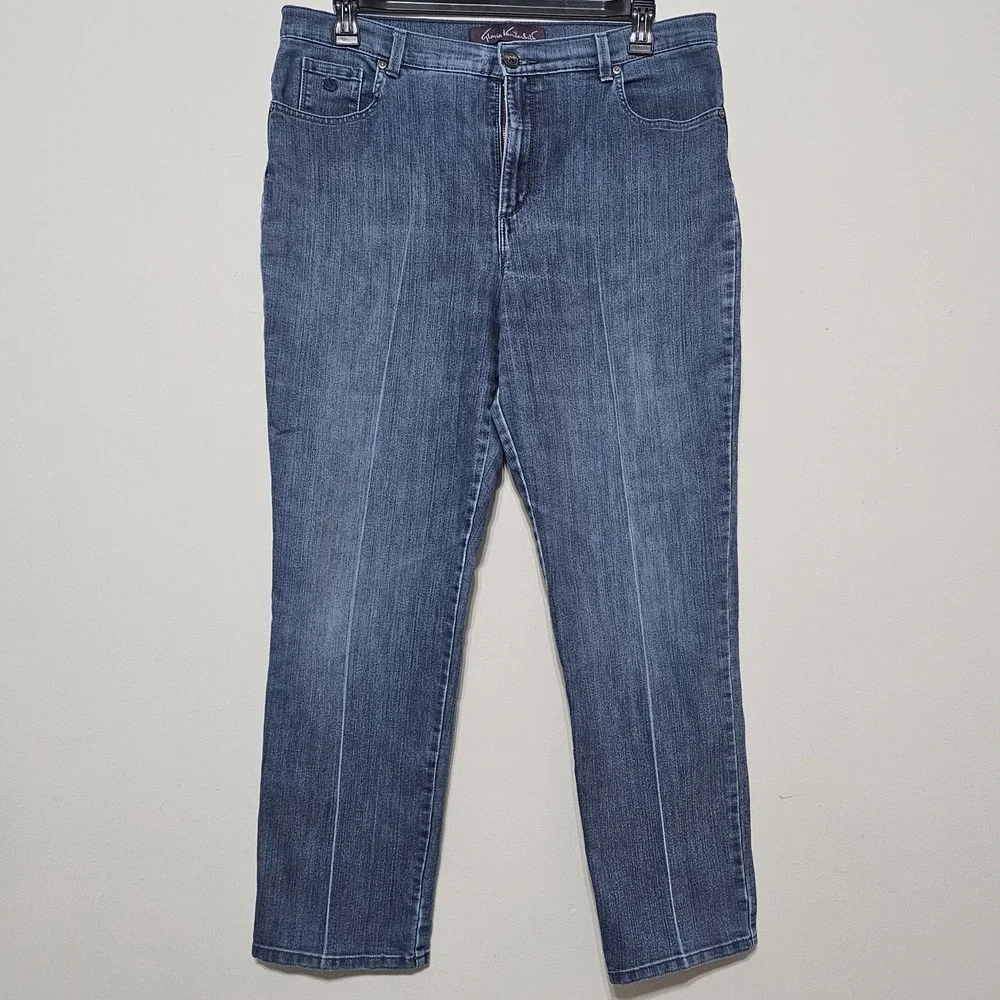 Gloria Vanderbilt Jeans Pants Size‎ 16 Blue Long Stretch Medium Wash 454226